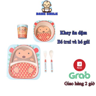 khay ăn dặm cho bé Babe Smile mẫu đẹp dễ thương cho bé trai và bé gái sk245