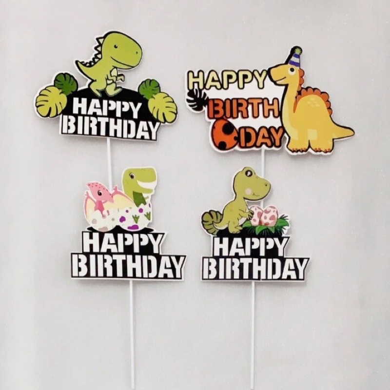 Combo 5 set cắm khủng long trang trí bánh kem