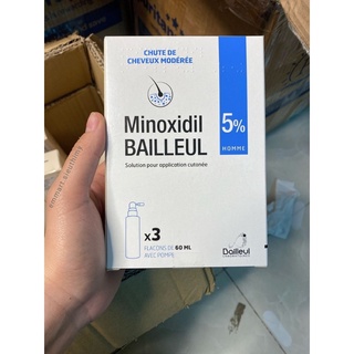 Set 3 chai xịt mọc tóc Minoxidil Bailleul 2% và 5%