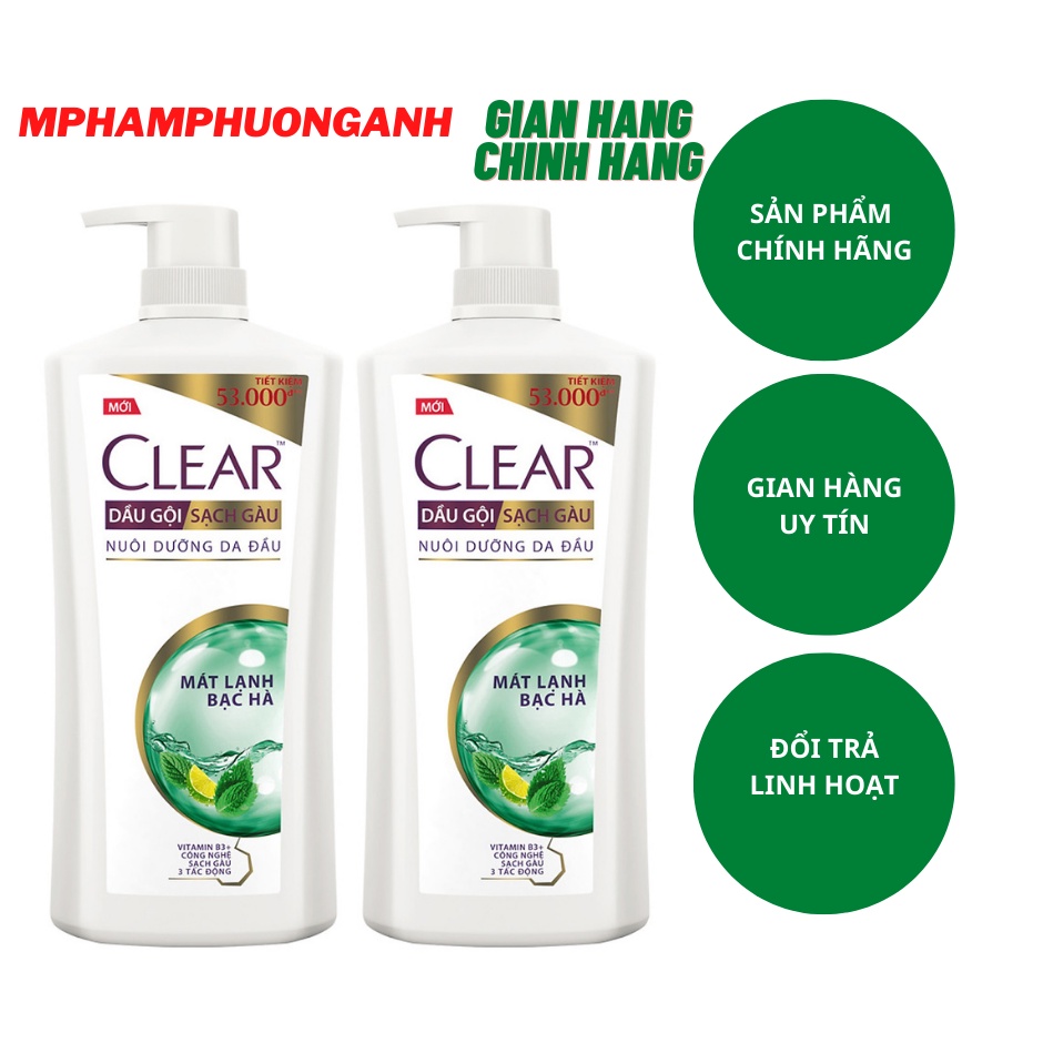 CLEAR dầu gội Mát Lạnh Bạc Hà 630g