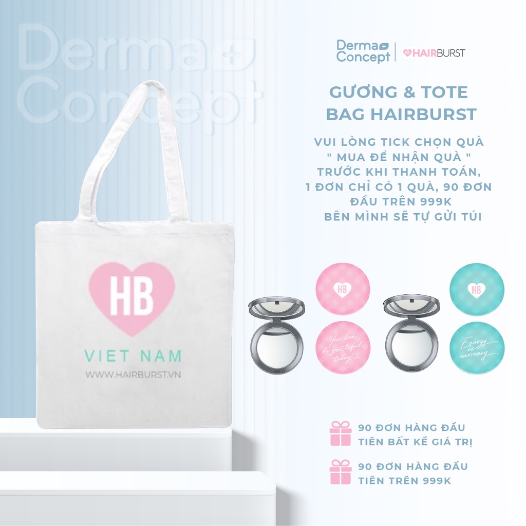 Gương cầm tay 2 mặt &amp; Túi vải Tote bag Hairburst [QUÀ TẶNG KÈM ĐƠN HÀNG]