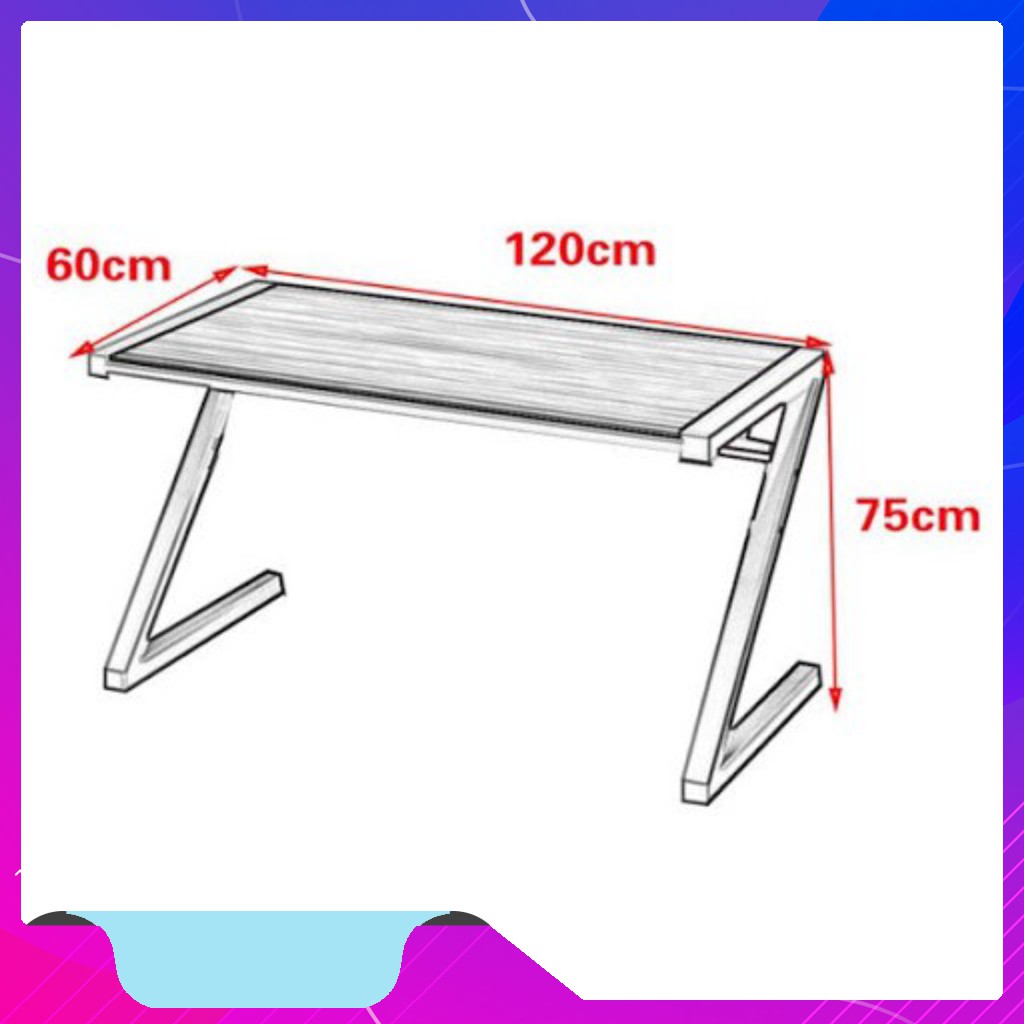 GIÁ XƯỞNG Bàn chữ Z, K, U  gaming, bàn làm việc cao cấp Giá xưởng ( Dài 120cm, rộng 60cm, cao 75cm)