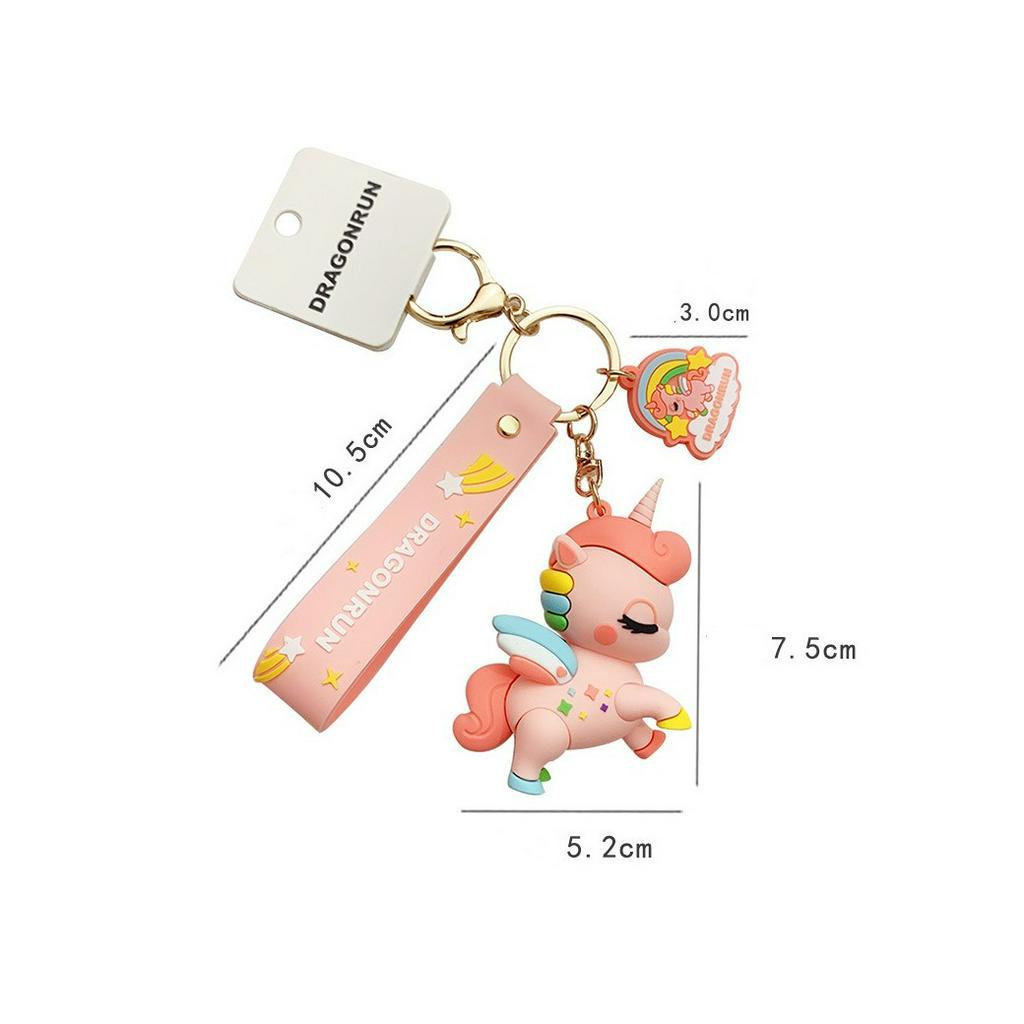 Móc khóa mặt hình kỳ lân hoạt hình đáng yêu