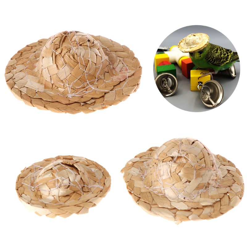 Mũ rơm làm bằng tay có thể điều chỉnh dành cho chim vẹt