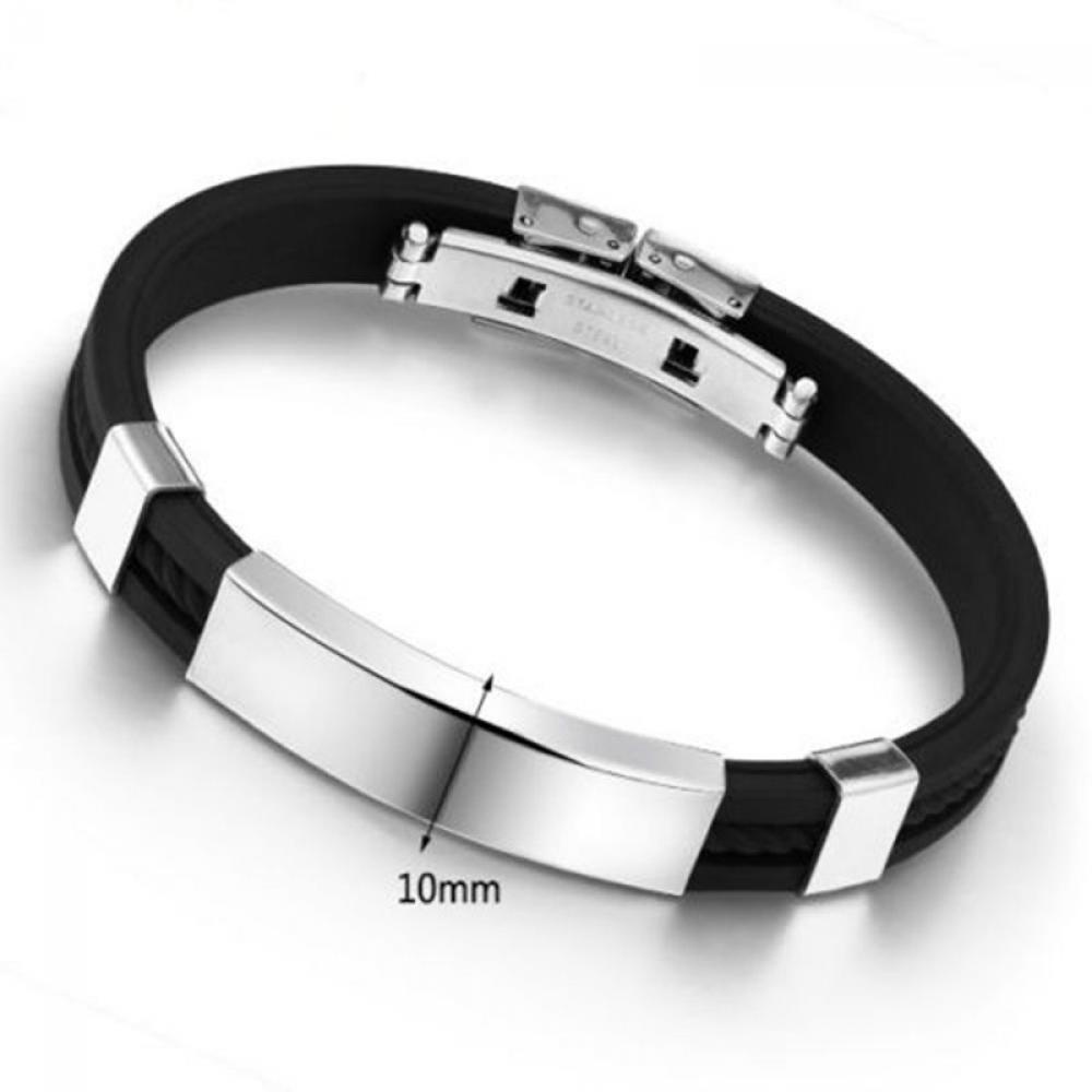 SOFTNESS New Bangle Jewelry Cuff Bracelet Punk Men Fashion Black Stainless Steel