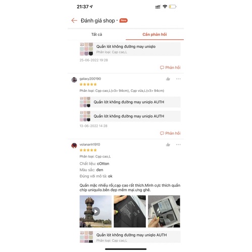 Quần lót không đường may uniqlo