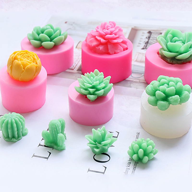 Khuôn Silicone Làm Nến Thơm Hình Cây Xương Rồng 3d diy