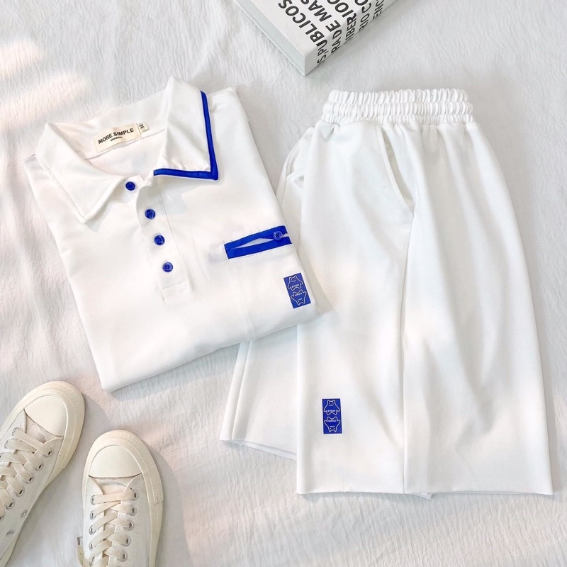 Set Đồ Bộ Nữ Quần Short Và Áo Polo MOMO Chất Da Cá Mềm Mịn Form Siêu Xinh - Yowol SG