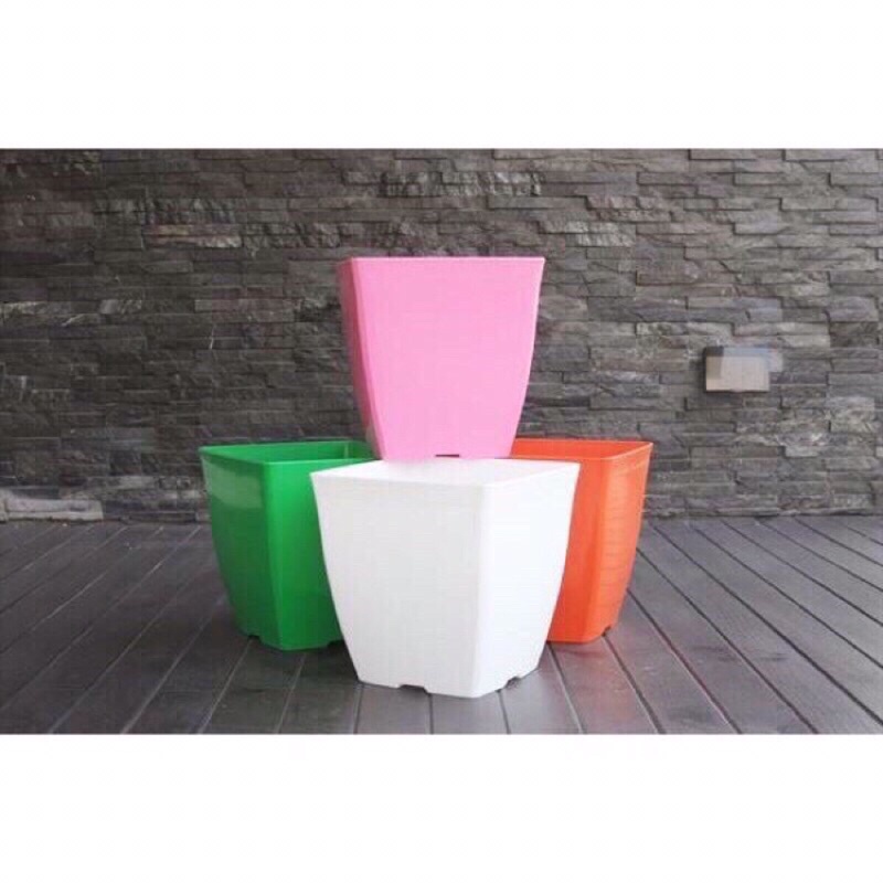 [ 10 chậu ] Chậu nhựa vuông V9 nhiều mau kt 9x9cm - Chậu nhựa vuông trồng cây hoa,cây cảnh bóng đẹp