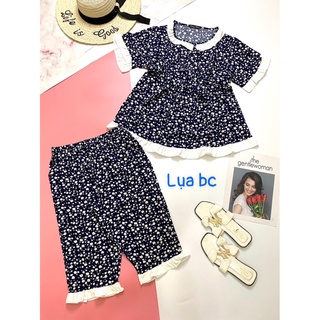 Bộ lửng lụa cổ tròn mặc nhà