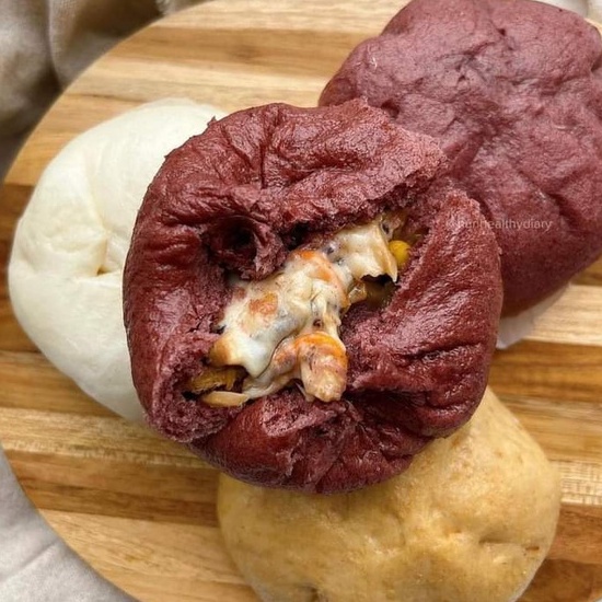 Bánh bao gạo lức đen 6 vị