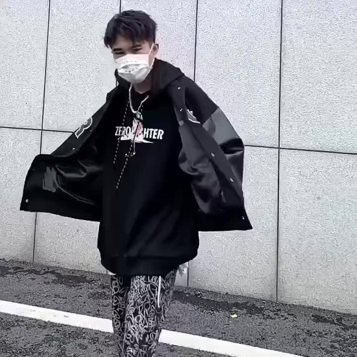 Áo Khoác Bomber Unisex FOR GET , Áo Khoác Nam Nữ Chất Nỉ Phối Tay Da 2023 | BigBuy360 - bigbuy360.vn