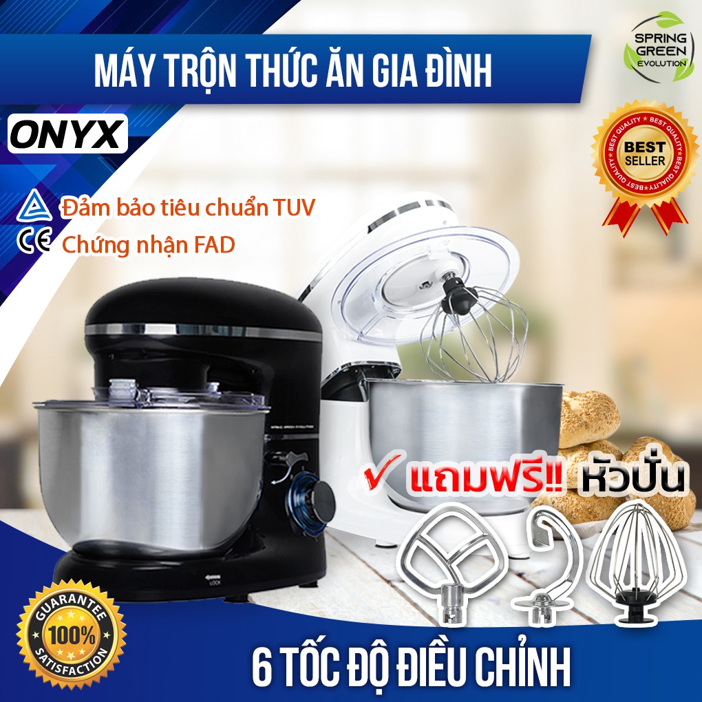 Siêu Phẩm Máy Trộn ONYX: Trộn, Đánh Trứng, Nhồi Bột All in One. Tặng 3 Đầu Trộn Với 6 Chế Độ. Hàng Nhập Khẩu SGE Thái