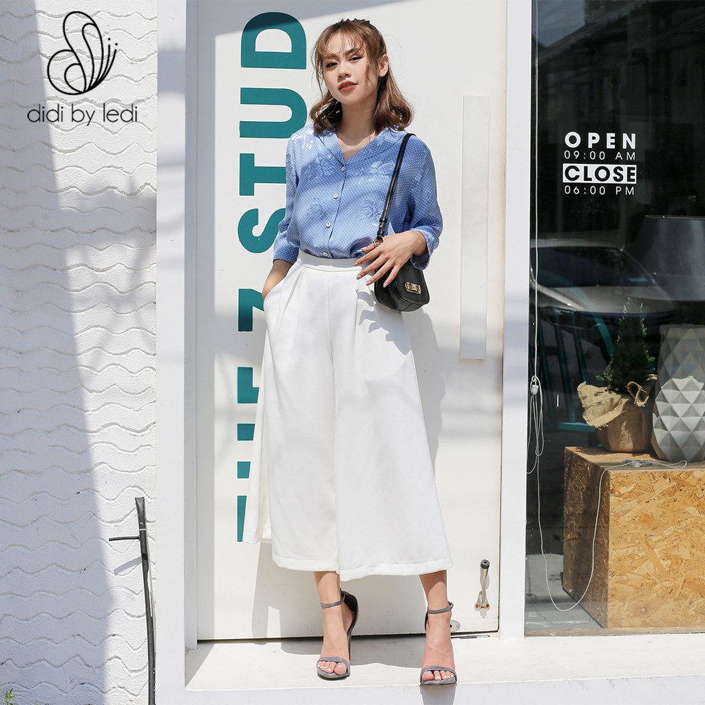 Quần Cullotes ống rộng, quần tây Đen nữ ly trước  DIDI BY LEDI vải Visco cao cấp cạp cao  - QK039 | BigBuy360 - bigbuy360.vn