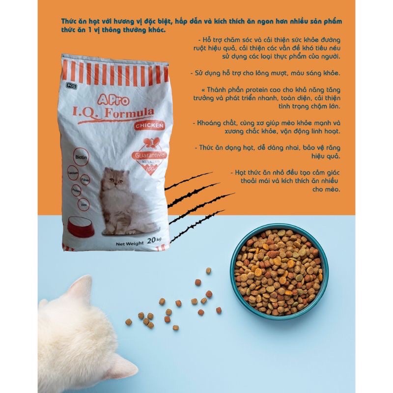 Thức Ăn Hạt Khô Cho Mèo Apro IQ Formula 500gr