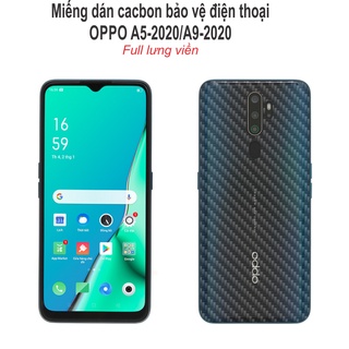 Miếng dán cacbon(full lưng viền) bảo vệ điện thoại oppo A9-2020/Oppo A5-2020