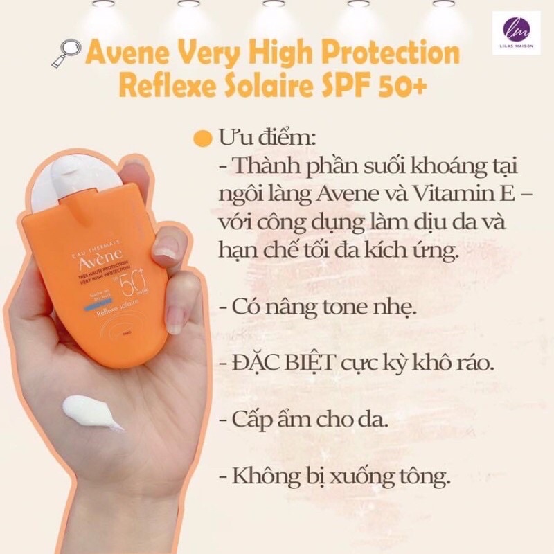 Kem chống nắng vật lý Avene Reflexe Solaire SPF50 cho da nhạy cảm