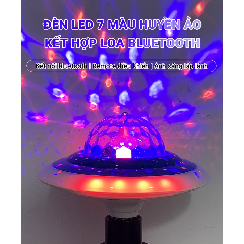 Bóng đèn LED kết hợp loa bluetooth đa sắc xoay huyền ảo rất độc đáo, đuôi đèn chuẩn E27 có REMOTE điều khiển từ xa