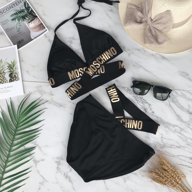 Bikini 2 mảnh dây đai Moschino siêu sexy (hình chụp thật)