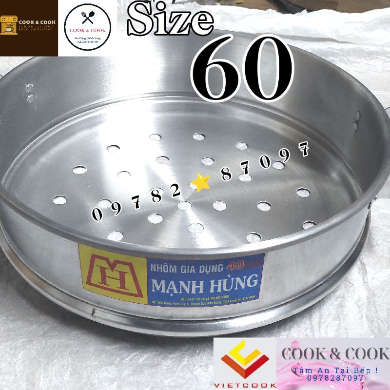 [CHÍNH HÃNG] Ngăn Xửng Hấp Bánh Bao Size 60 Nhôm Mạnh Hùng- Hấp hải sản/rau củ...