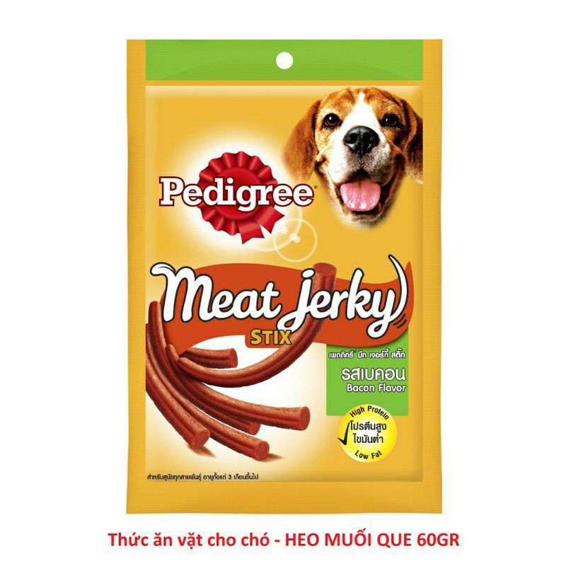 Bánh thưởng chó meat jerky vị heo muối que 60g