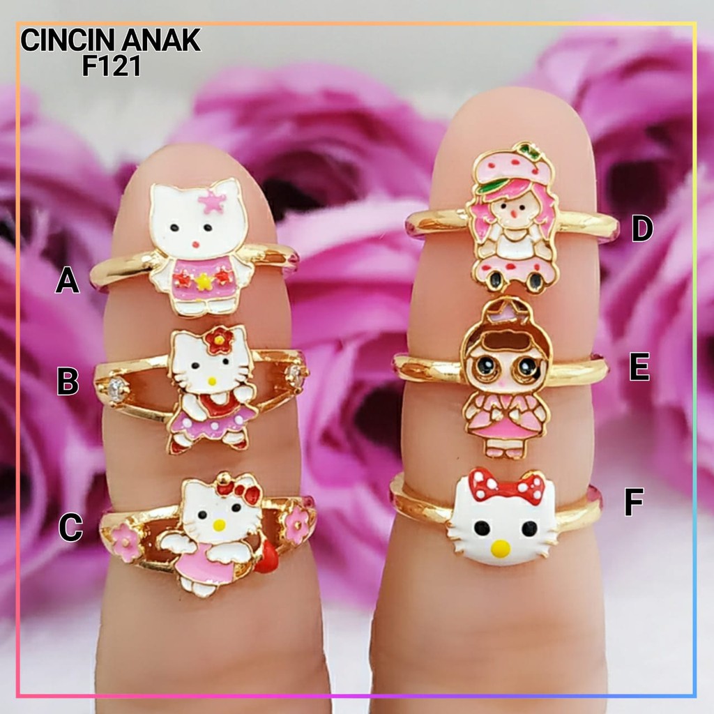 Nhẫn Mạ Vàng F121 Hình Hello Kitty Xinh Xắn Cho Bé