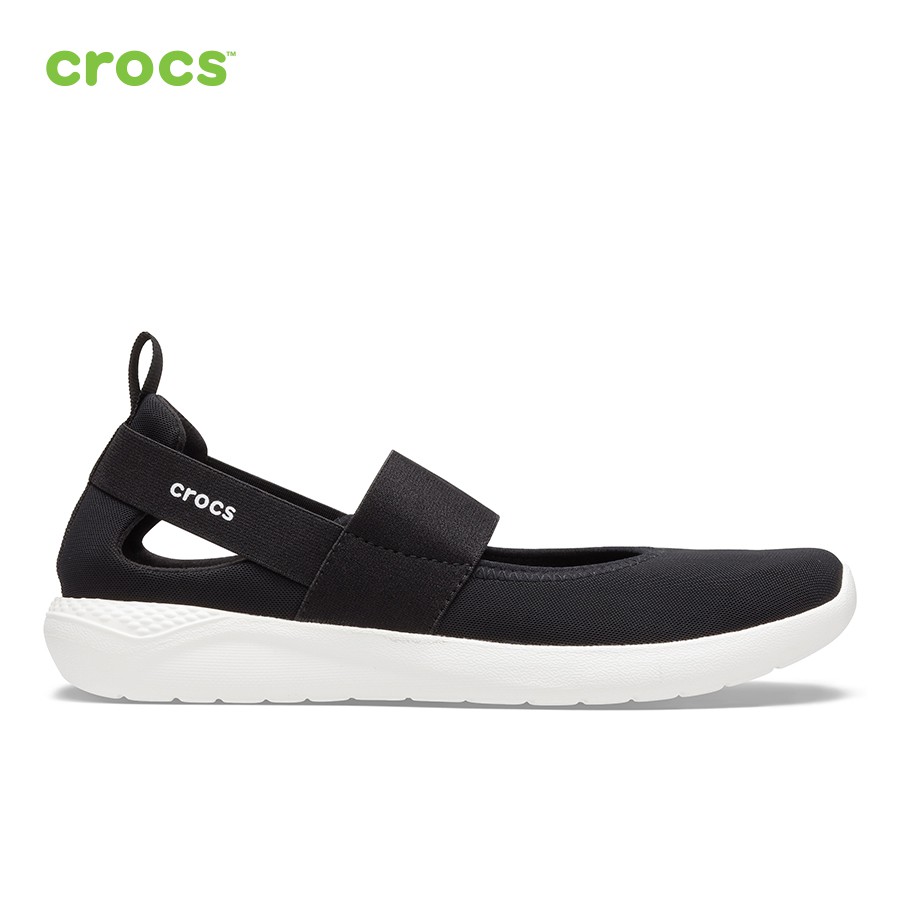 Giày Lười Vải Crocs LiteRide Mary Jane Blk/Whi 206082-066