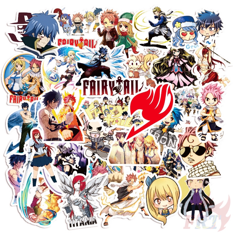 ❉ Fairy Tail - Series 05 Anime Natsu Lucy Erza Happy Stickers ❉ 50Pcs/Set Waterproof DIY Fashion Decals Doodle Stickers