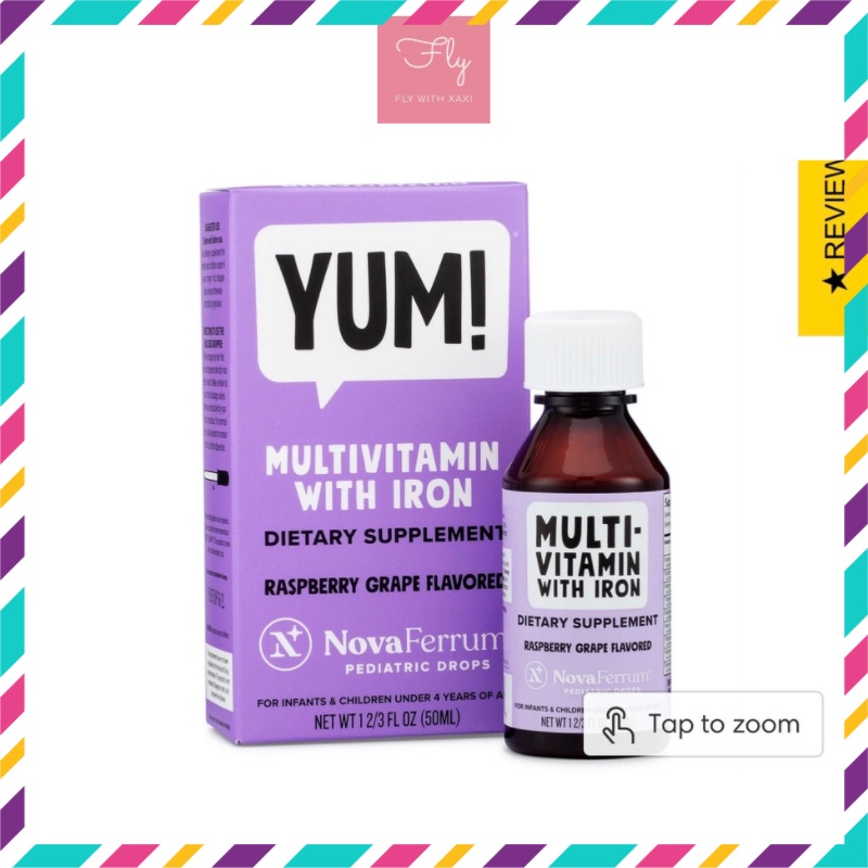 Chai vitamin tổng hợp Novaferrum Multivitamin with iron tăng sức đề kháng cho trẻ từ 0 đến 4 tuổi