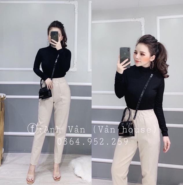 Áo thun lạnh cổ lọ hàng đẹp Hanna