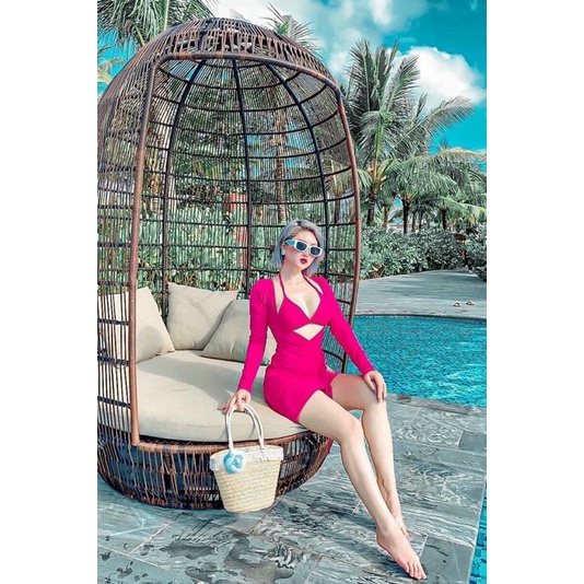 Bikini Đồ Bơi Đi Biển Nữ Sang Chảnh Siêu Hot Cao Cấp Tay Dài Zip BELLA