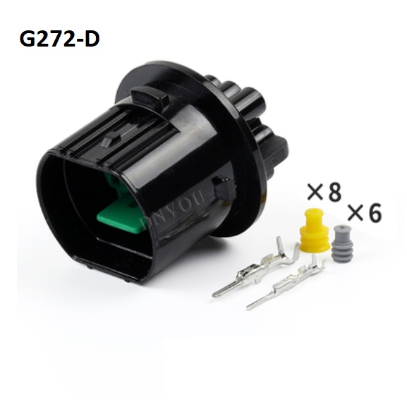 G272-Giắc cắm đèn pha 14 lỗ màu xanh lá ( 8 lỗ 1.5mm, 6 lỗ 0.6mm)