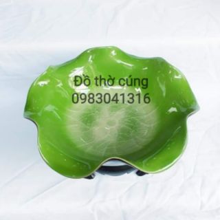 Bát thả hoa ban thần tài Bát tràng cao cấp men xanh ngọc rạn