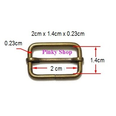 [ Rẻ vô địch ] Khoen tăng giảm chữ nhật 2cm màu đồng loại tốt tăng giảm dây đeo túi xách balô Pinky Shop mã KTGD02