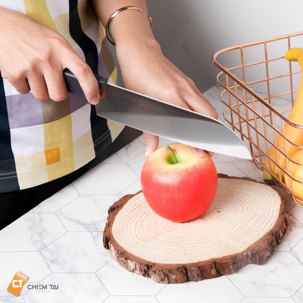 Bộ 6 món dao kéo bằng thép không gỉ kèm chân đế Huohou