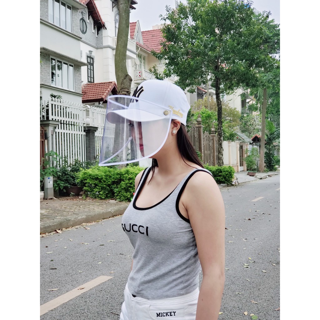 Mũ chống dịch - Có Đính Cài Kính Bảo Hộ