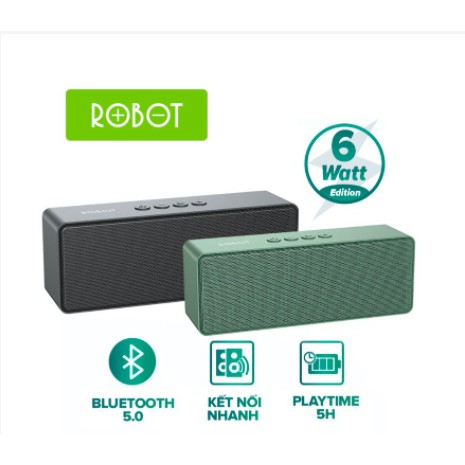 Loa Bluetooth ROBOT RB420 Công Suất 6W Hỗ trợ TWS ghép đôi 2 loa Âm thanh vòm hỗ trợ thẻ nhớ và cổng AUX/USB