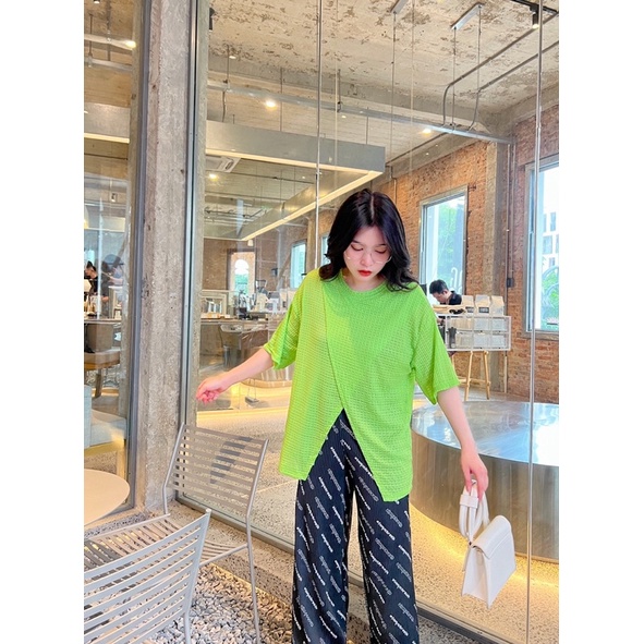 Set Dài Áo Xanh Xẻ Quần Đen DậpLy 💚🖤