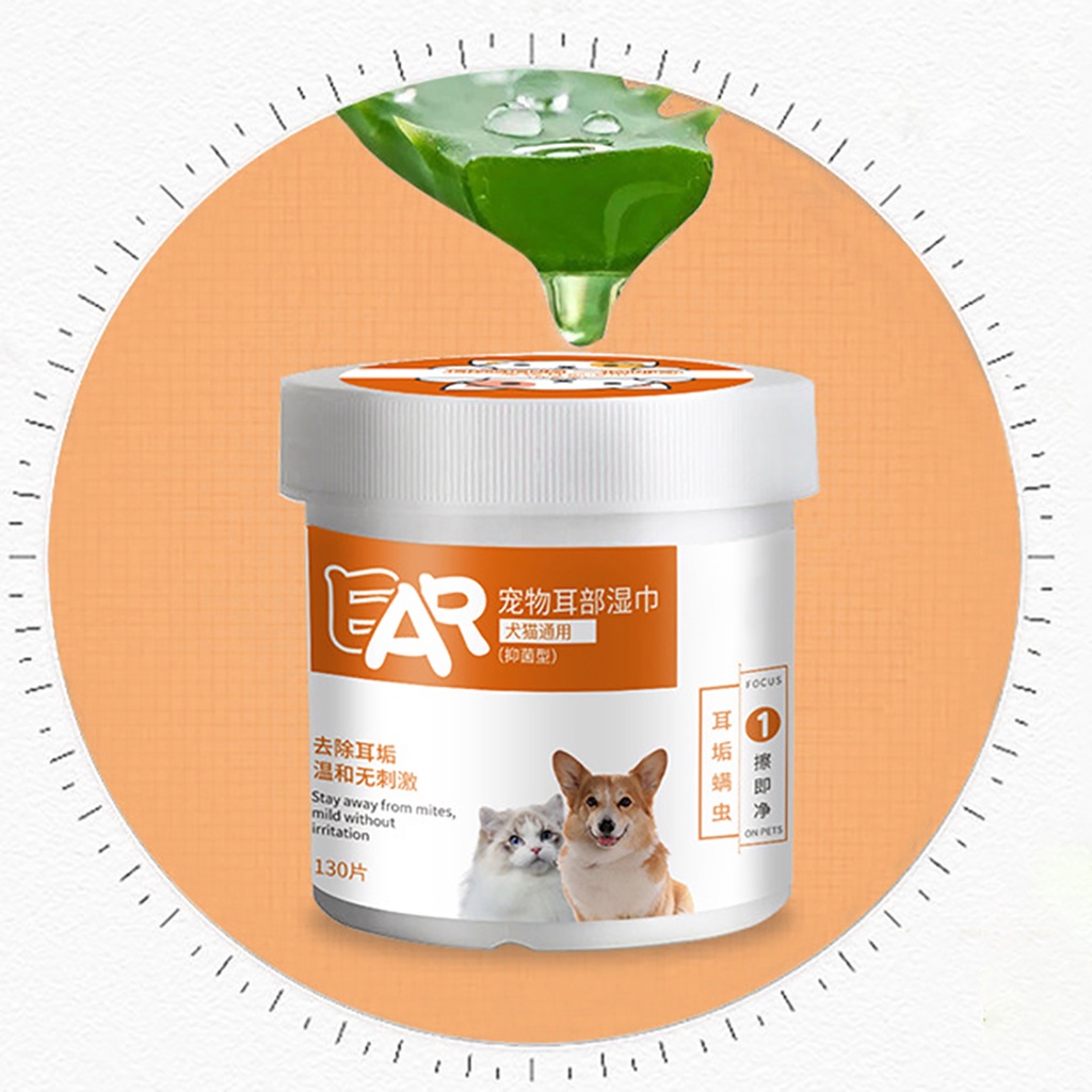 Set 130 Khăn Giấy Mềm Vệ Sinh Tai Cho Thú Cưng