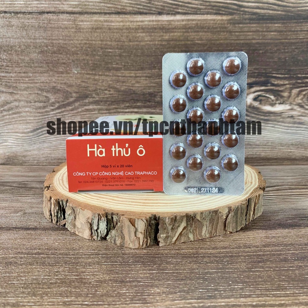 Viên uống Hà Thủ Ô bổ sung cao hà thủ ô giúp làm đen tóc, giảm bạc tóc, bổ thận - Hộp 100 viên