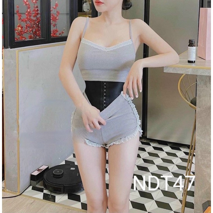 Sét bộ áo 2 dây + quần chạy viền chất thun Gân Cam Kết Hàng Y Hình Kèm Ảnh Thật Chính Chủ ( Size từ 40-53kg )