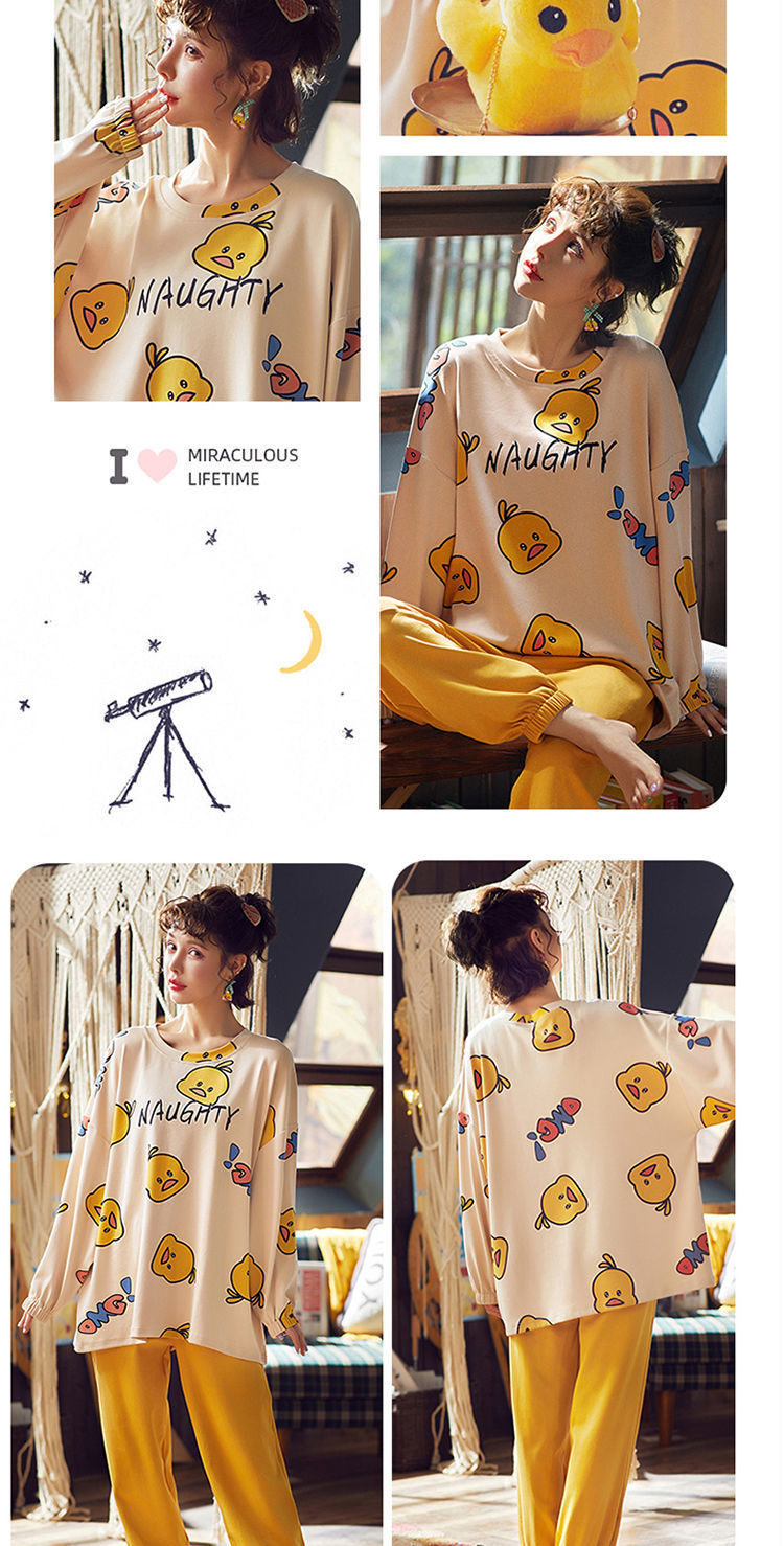 Cartoon Print Pajama Long Sleeves Top & Casual Sleepwear Terno for Girl | BigBuy360 - bigbuy360.vn