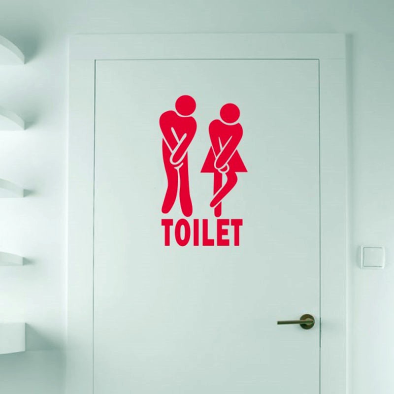 Đề can hình đàn ông và phụ nữ dùng để trang trí nhà vệ sinh