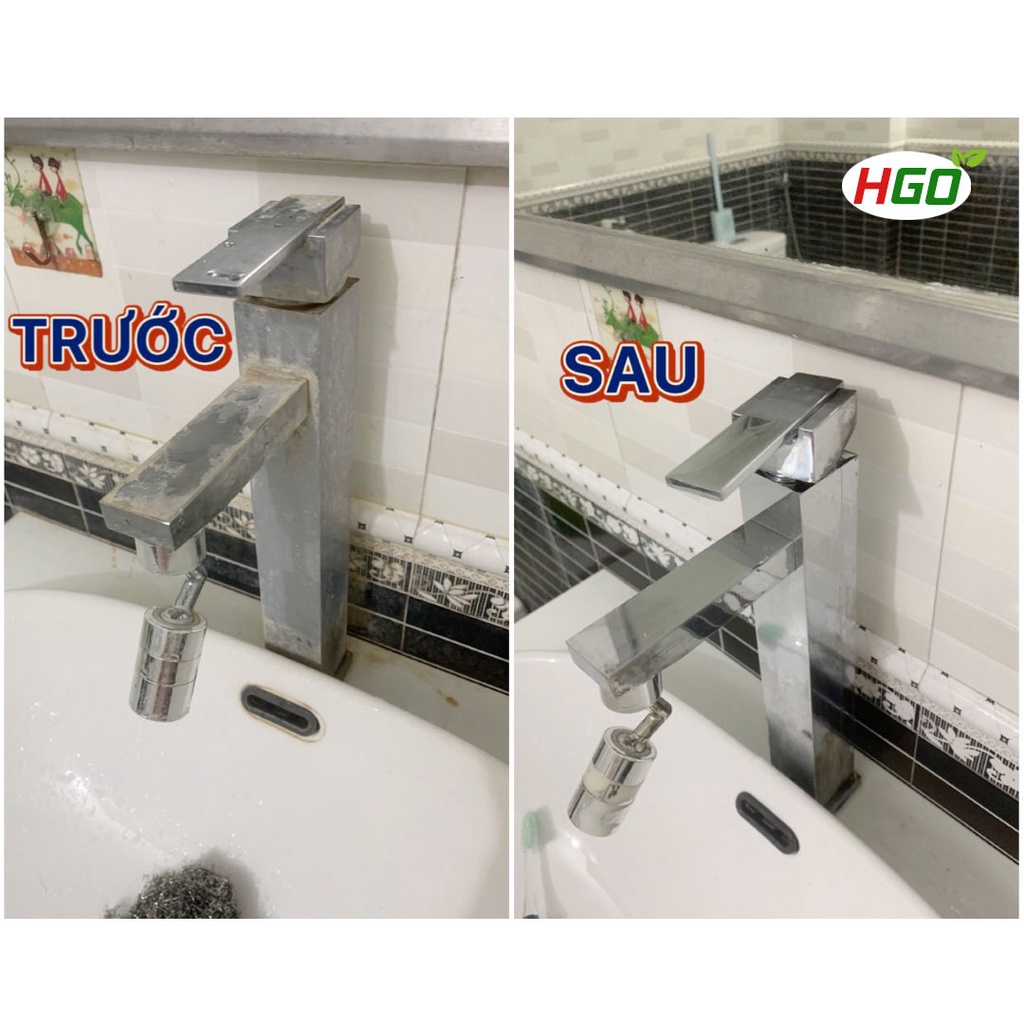 Combo tẩy cặn canxi nhà tắm HGO Plus + tẩy dầu mỡ nhà bếp HGO tiết kiệm, an toàn, hiệu quả