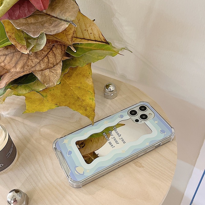 Ốp Điện Thoại Tráng Gương Hình Hành Tinh Màu Xanh Dương Cho Iphone 14promax 13mini 11 12pro 678Plus xsmax xr