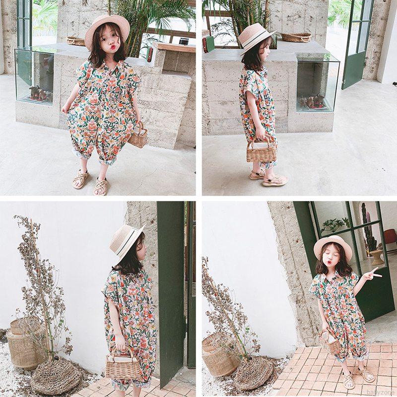 Bộ Áo Liền Quần Cotton Xinh Xắn Hợp Thời Trang Hè Cho Bé Gái