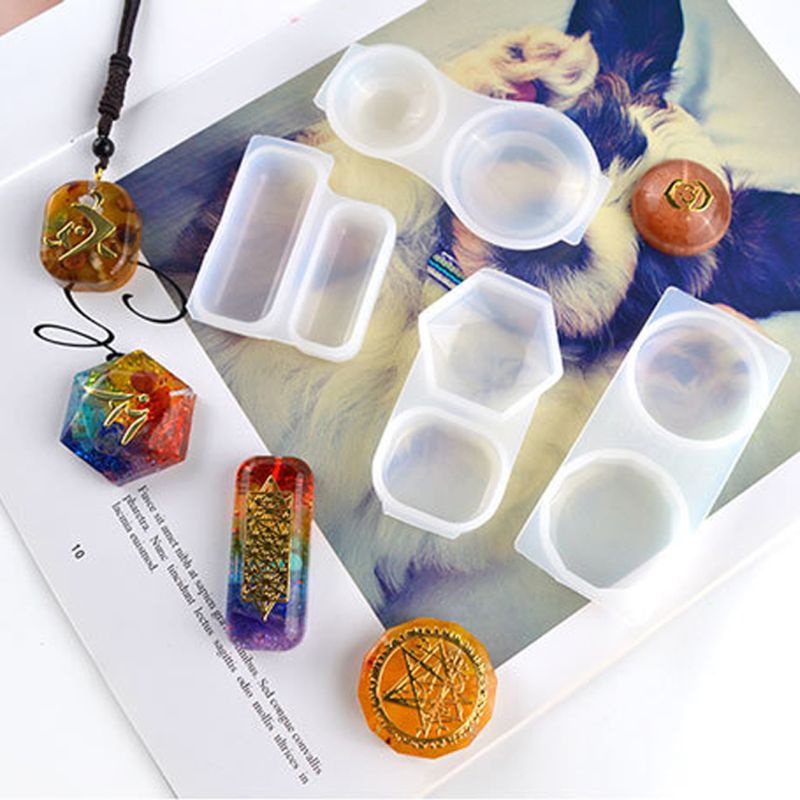 Khuôn Làm Mặt Dây Chuyền Bằng Nhựa Resin Hình Vuông / Tròn
