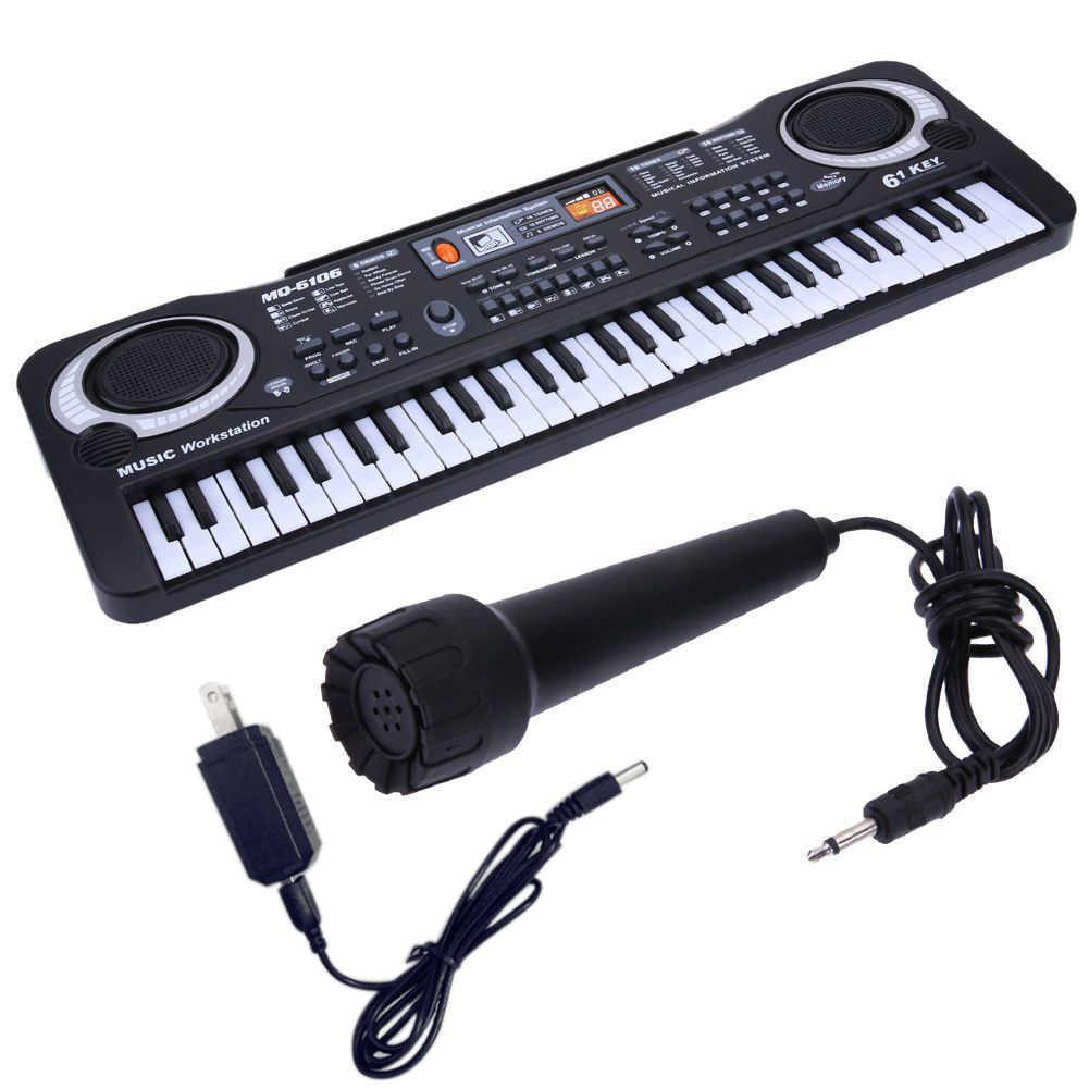 Đàn Piano Electronic Keyboard 61 Phím Kèm Mic Cho Bé