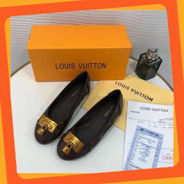 Giày búp bê, bệt lv khoá vuông fullbox + bill + túi giấy size 35-38