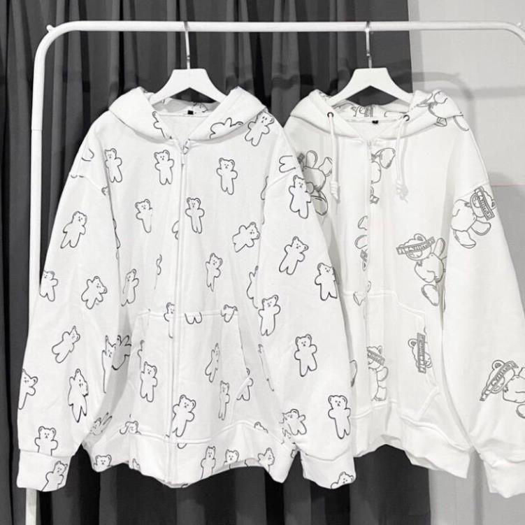 Áo Khoác Gấu Cute Unisex - Áo Chống Nắng Nữ Ulzzang Form Rộng Nam Nữ (kèm video ảnh thật shop quay) New !